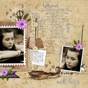 Digital Scrapbooking  Kit  "TORN and TATTERED  Shabby, Grungy For use in Scrapbooking, Card making , paper crafts, website design,