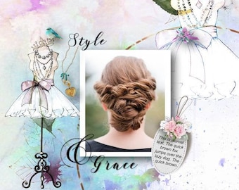 Style & Grace DIGITAL Scrapbooking Kit 16 digital papers 63 embellishments Instant download