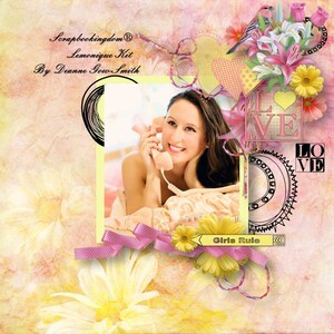 Lemonique Scrapbook Kit - Full size kit with digital scrapbooking kit with Papers and embellishments