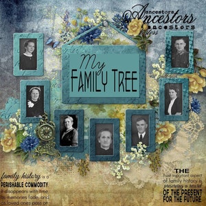 Memory Keeper - Family Tree, Genealogy, Ancestry Digital Scrapbook Kit , Family History