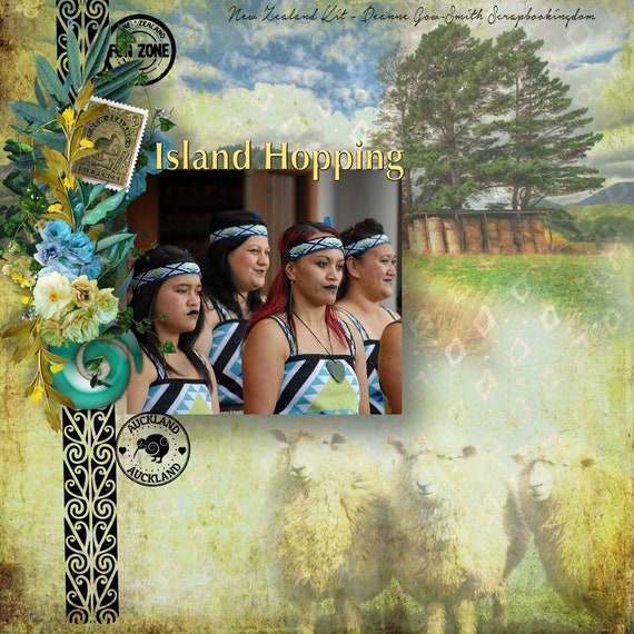 New Zealand Scrapbook Kit, Kiwi, Maori pattern, motor home, travel