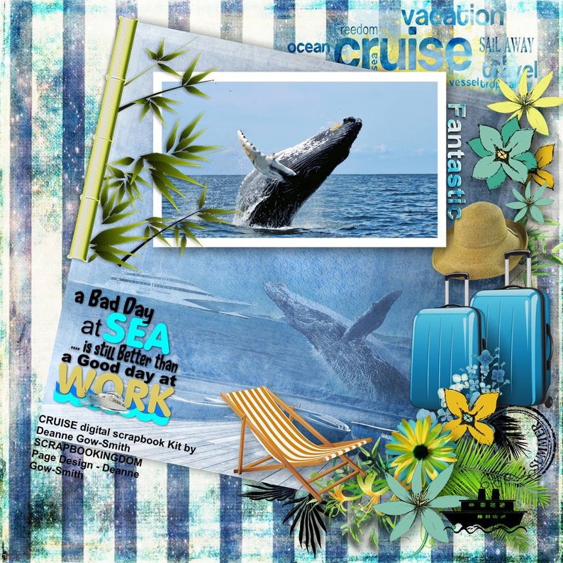 CRUISE digital scrapbook kit vacation on cruise ship theme Etsy France