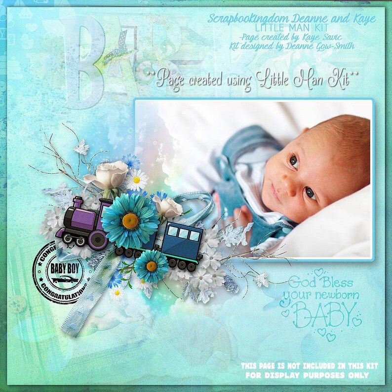 Baby Boy Scrapbook Kit for Digital or Traditional Scrapbooking Etsy
