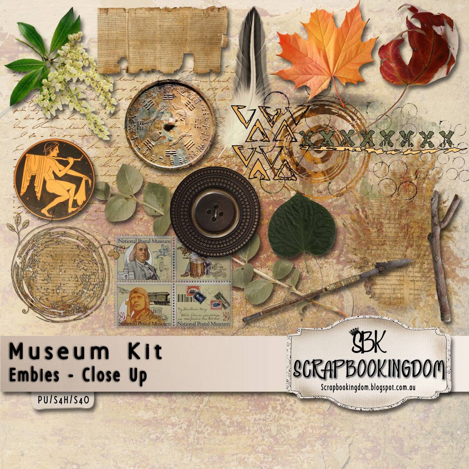 Museum Theme Scrapbook Kit 22 X Papers and 50 X Embellishments Etsy