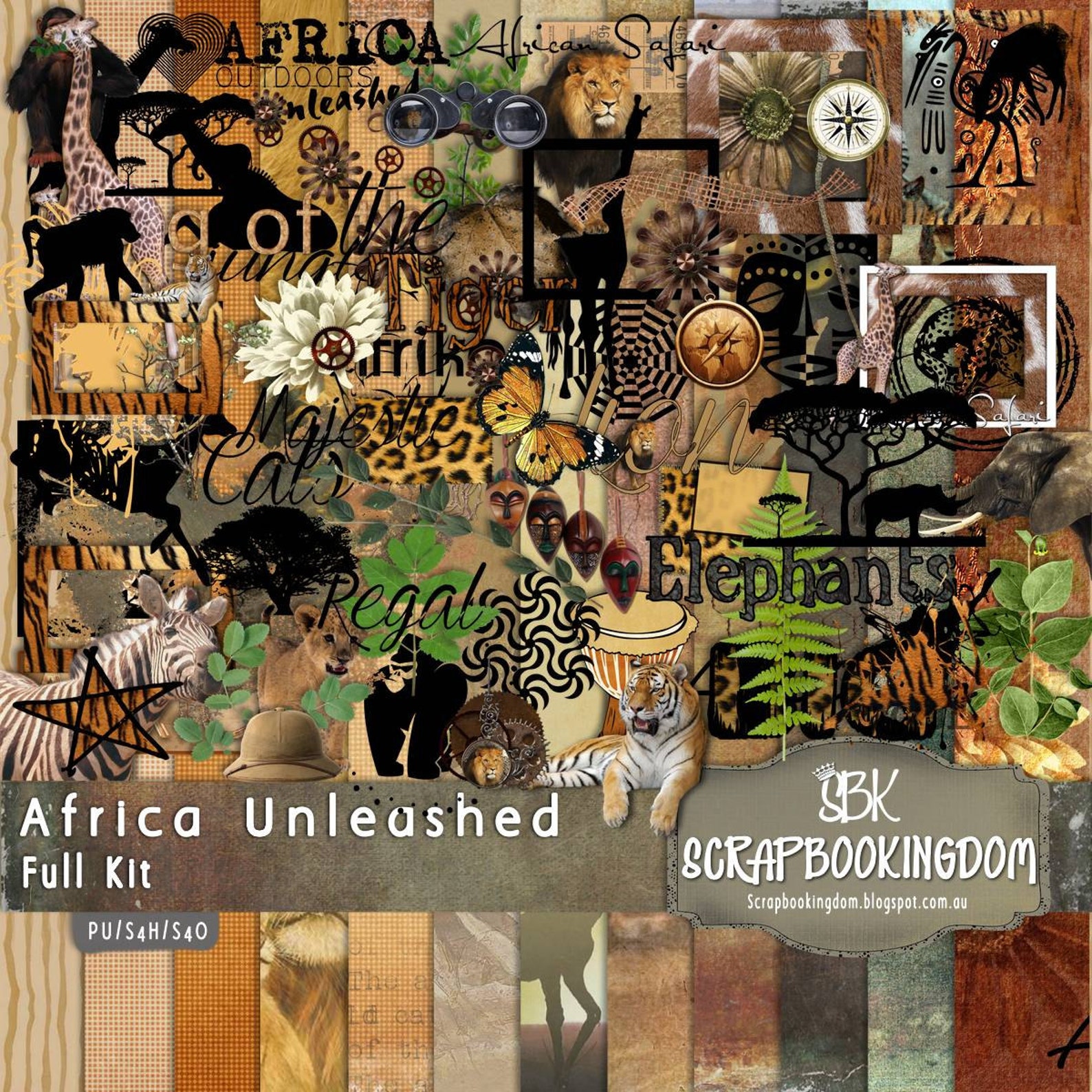 African Digital Scrapbook Kit AFRICA UNLEASHED Digital Etsy