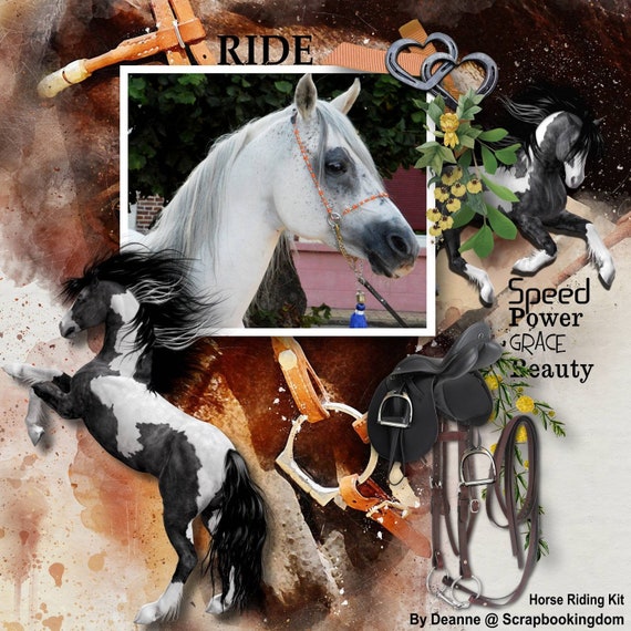 Horse Scrapbook Kit for Girls  Equestrian DIY Scrapbooking Kit