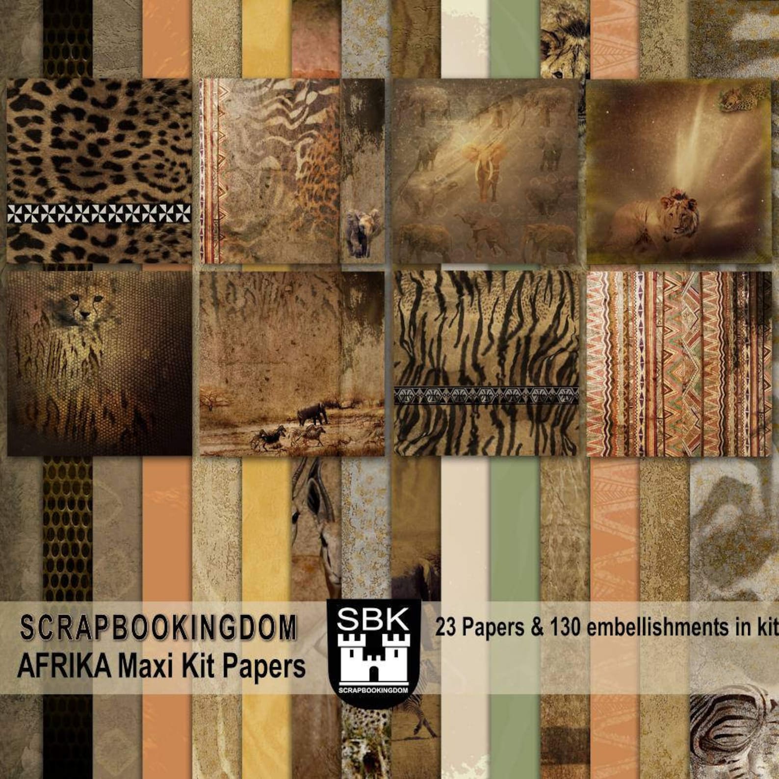 AFRIKA Digital scrapbook kit African theme Animals and | Etsy