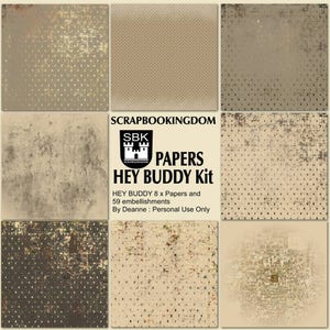 Hey Buddy Masculine Digital Scrapbooking Kit 8 Papers and 59 ...