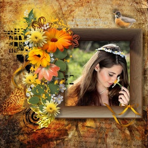 Kit di album digitali BURNT BUTTER, bellissimi fiori e fogliame, cornici, pizzi, macchie e 12 carte e 67 decorazioni
