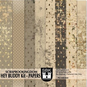 Hey Buddy Masculine Digital Scrapbooking Kit 8 Papers and 59 ...