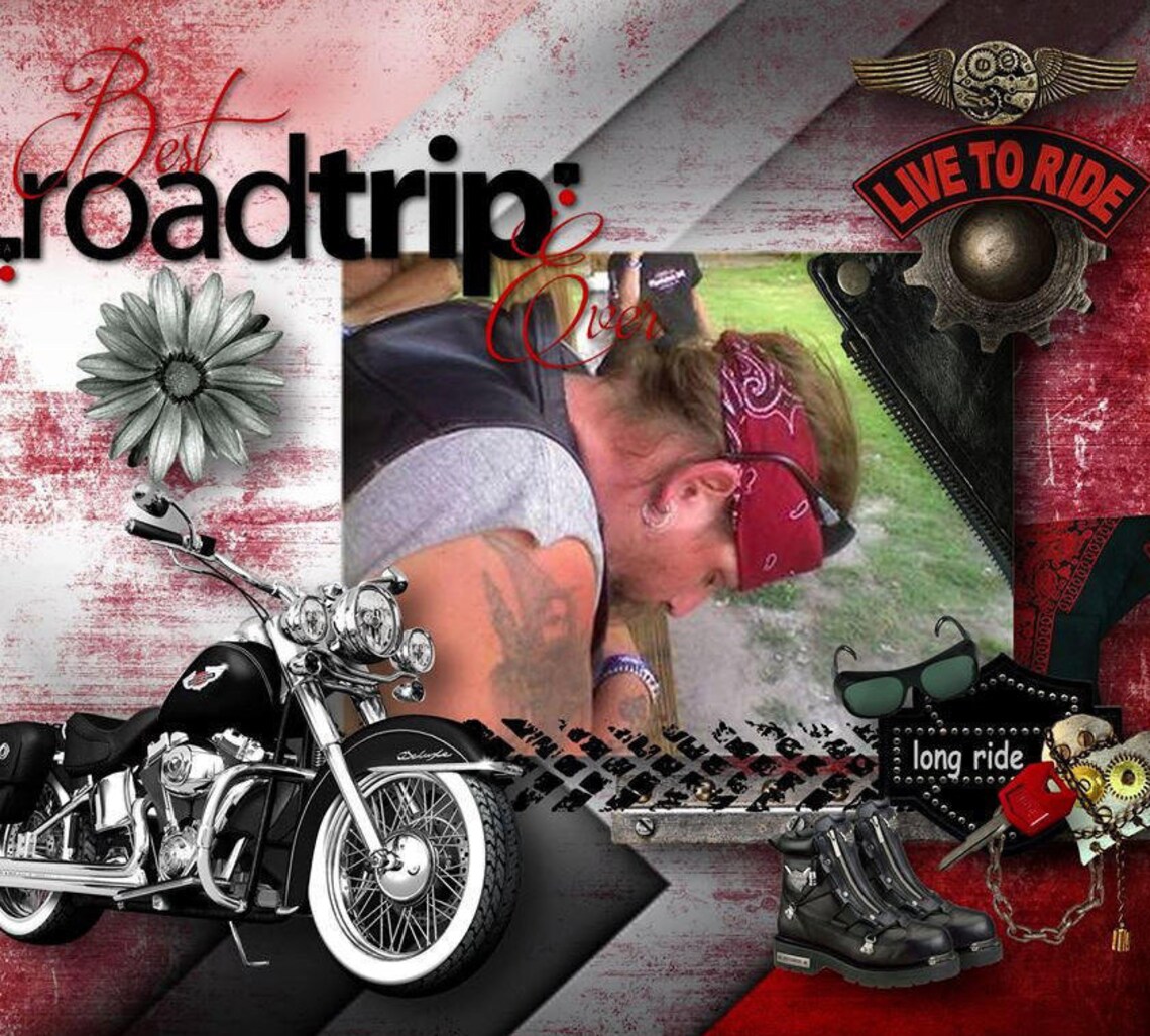 Motorbike Mania Scrapbooking Kit HUGE KitSmall Price 86 Emb Etsy