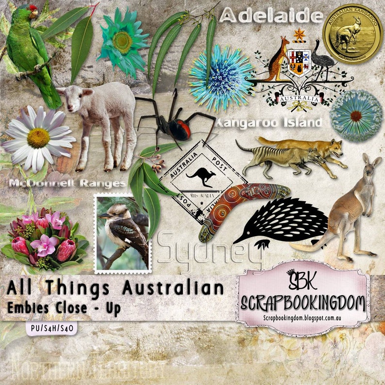 Scrapbooking Kit All Things Australian. Dingo Koala Emu Etsy Australia