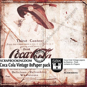 Coca Cola Vintage Papers Commercial Use OK Designer Pack Paper fabulous for decoupage, scrapbooking or papercraft image 5
