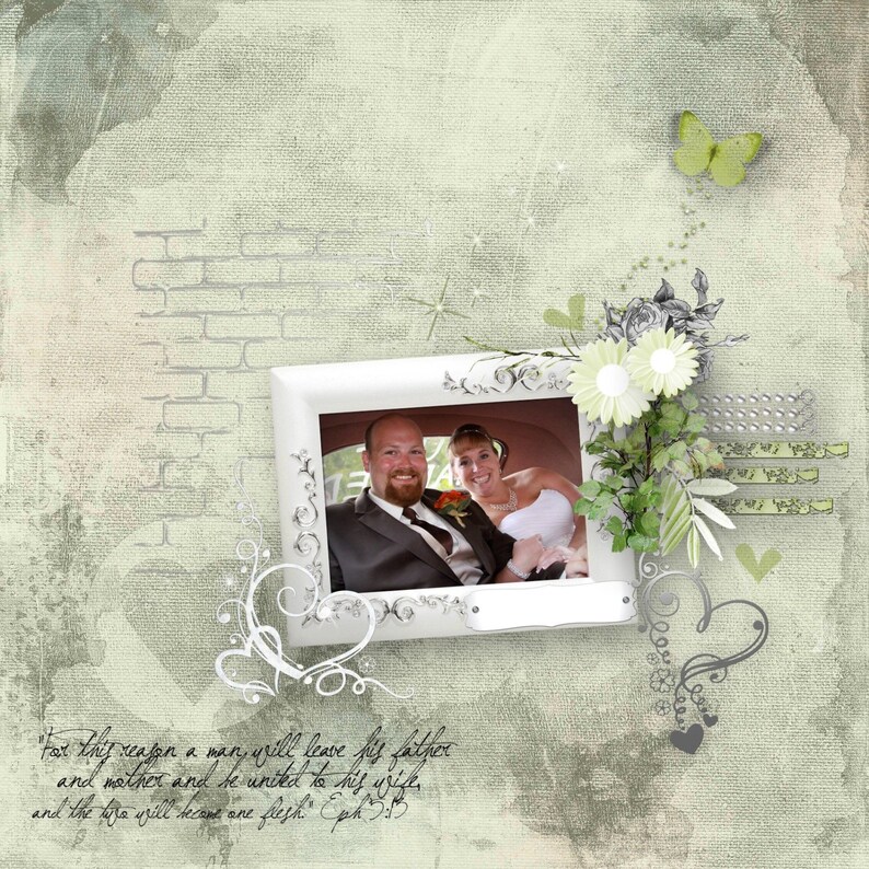 Digital Scrapbook Wedding Kit Engagement Anniversary One Etsy