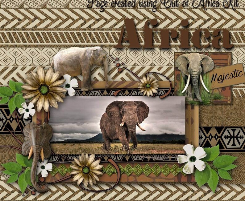 African Digital Scrapbook Kit OUT OF AFRICA Travel Etsy