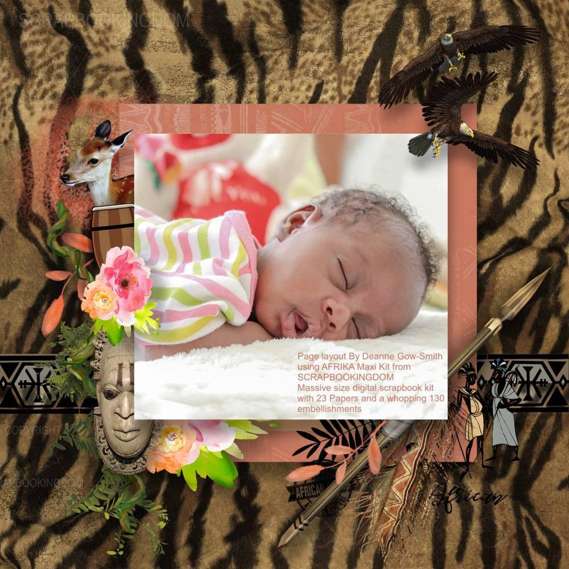 AFRIKA Digital scrapbook kit African theme Animals and | Etsy