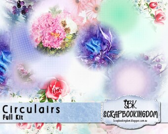 Scrapbooking semi transparent embellishments circular overlays or background highlight - digital art at your fingertips -beautify your page