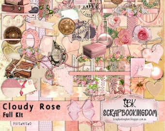 Digital Scrapbook Kit Cloudy Rose