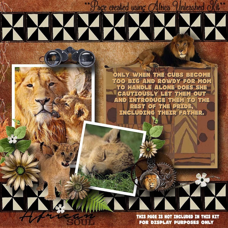 African Digital Scrapbook Kit AFRICA UNLEASHED Digital Etsy