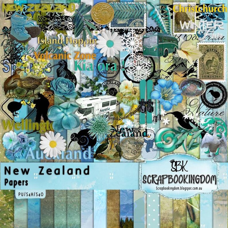 New Zealand Scrapbook Kit Kiwi Maori Pattern Motor Home Etsy Australia