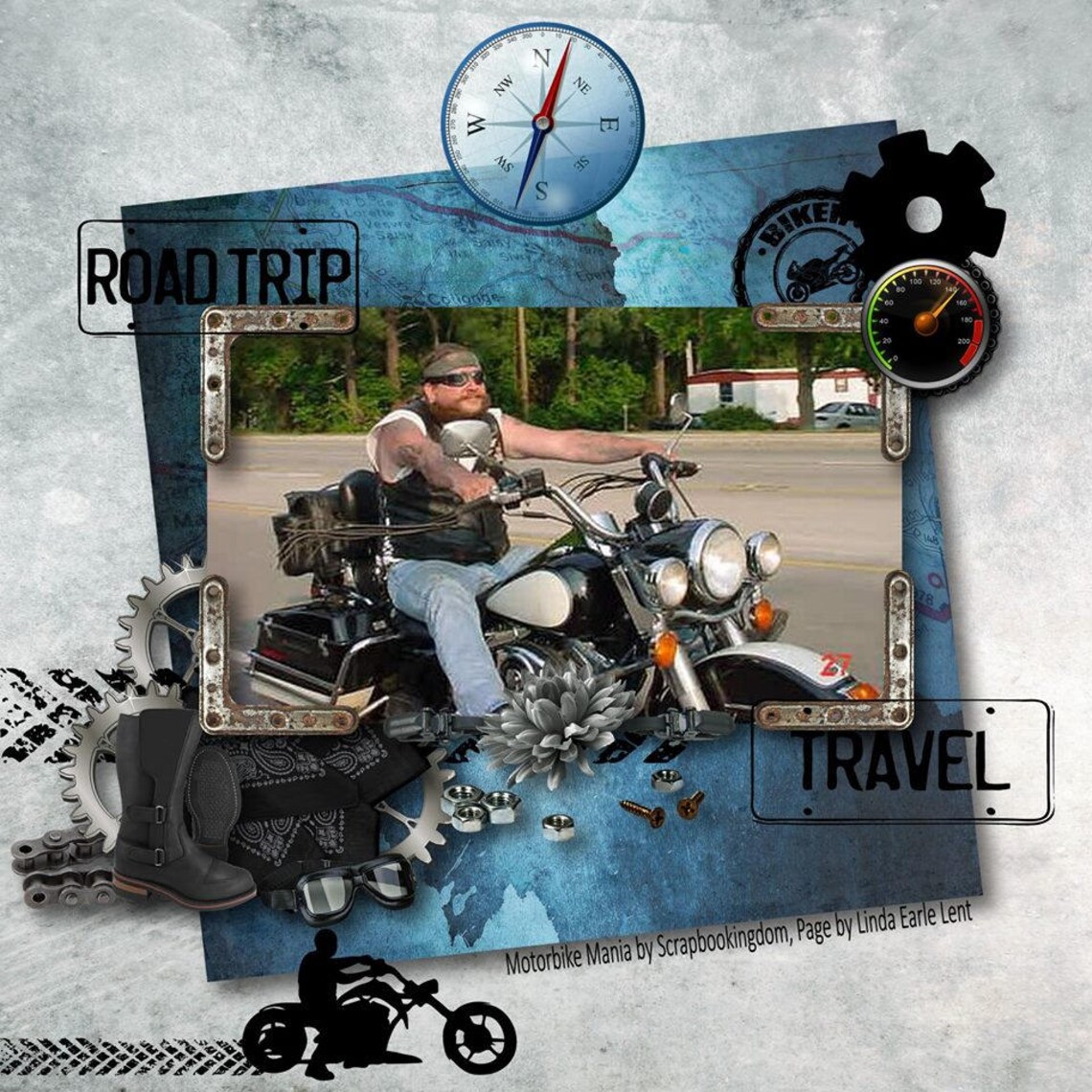 Motorbike Mania Scrapbooking Kit HUGE KitSmall Price 86 Emb Etsy