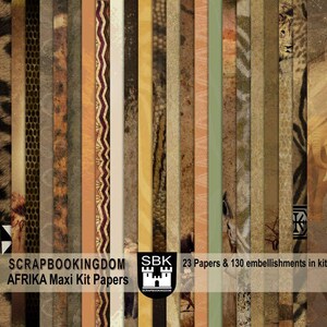 AFRIKA - Digital Scrapbook Kit, African Theme Animals and ...