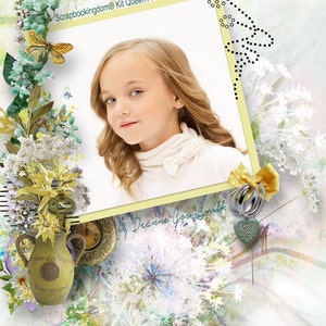 Queen Annes Lace Scrapbook Kit. Papers themed on The Plant called Queen Annes Lace : Scientific name Daucus carota L.
