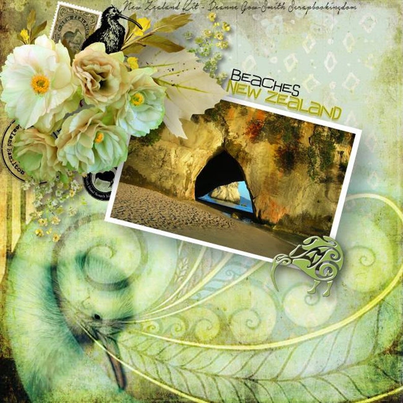 New Zealand Scrapbook Kit Kiwi Maori Pattern Motor Home Etsy