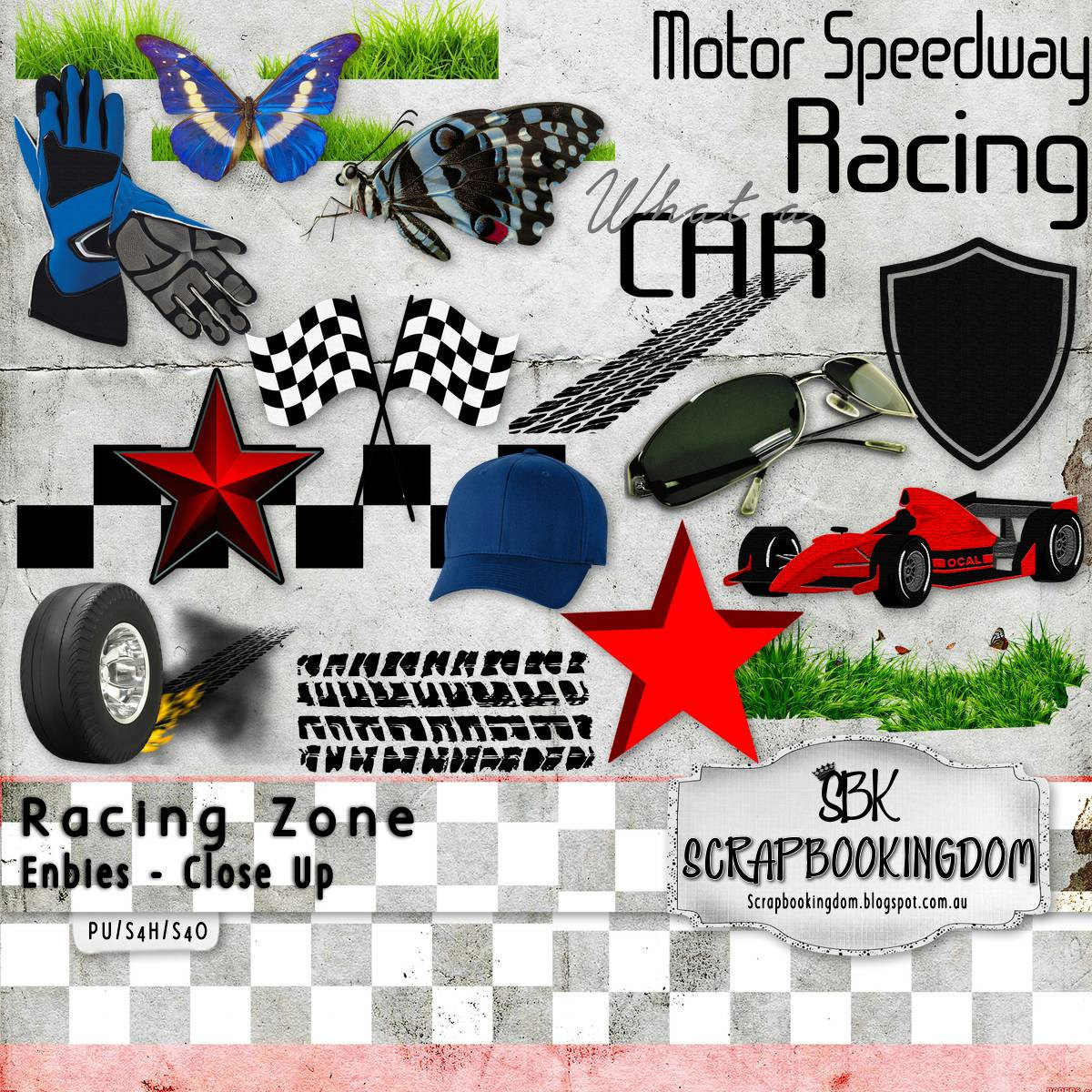 Car Racing Scrapbook Kit RACING ZONE Realistic Etsy UK
