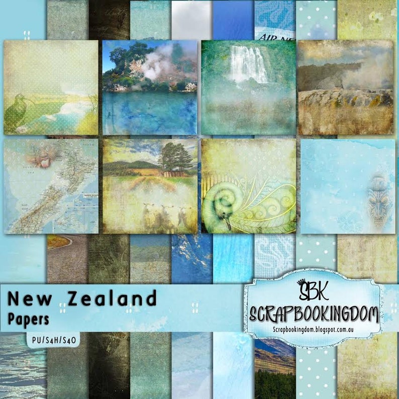 New Zealand Scrapbook Kit Kiwi Maori Pattern Motor Home Etsy