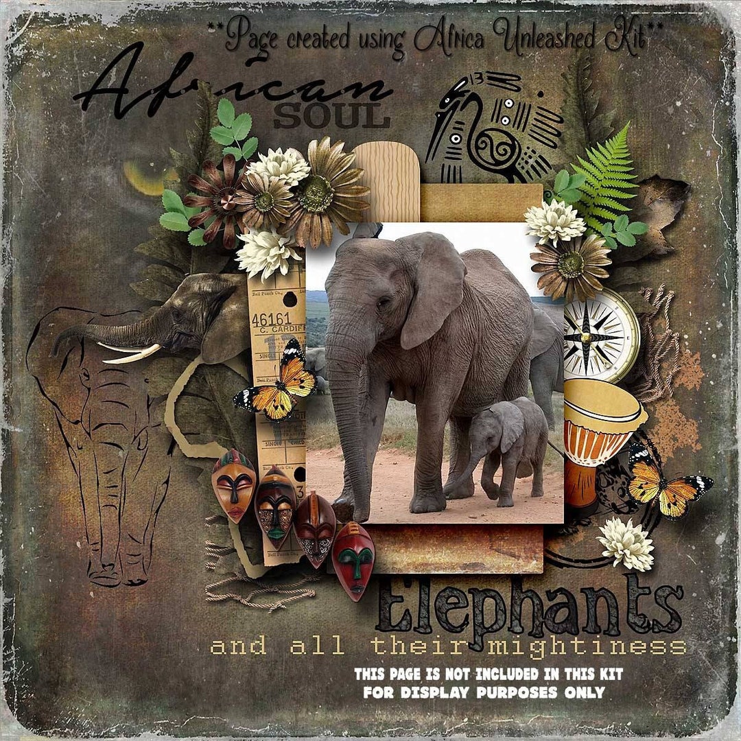 Elefant Schablone „Wild Africa“ – 29 X 21 Cm, Aus Kunststoff, Für Wandmalerei, Scrapbooking & Deko!