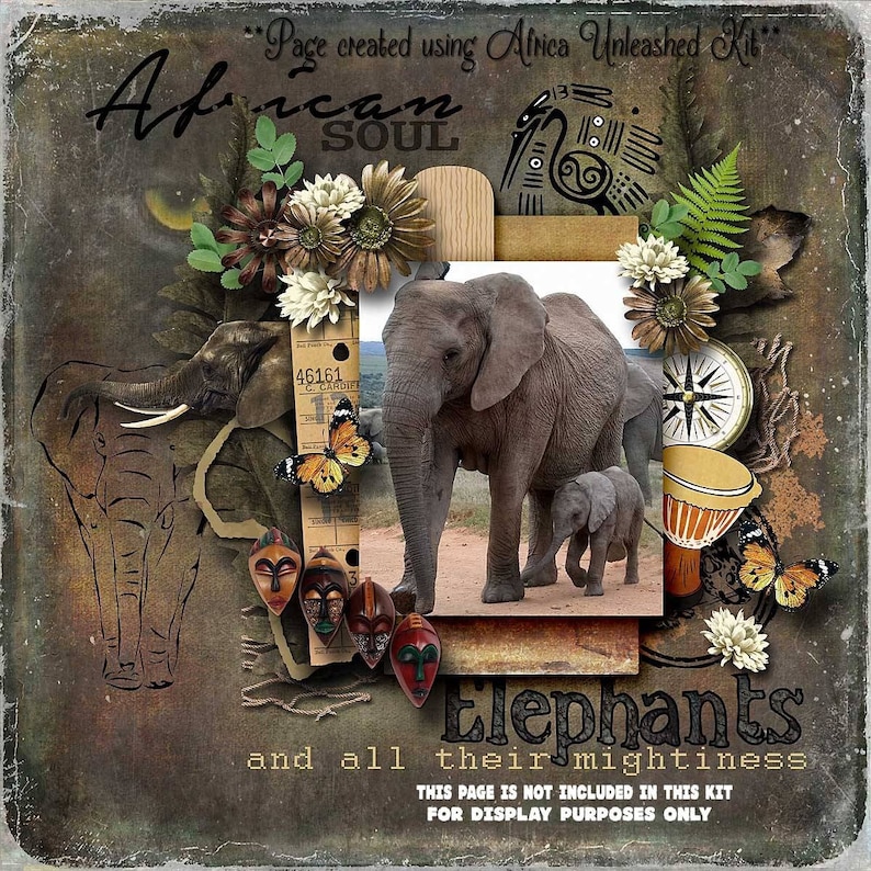 African Digital Scrapbook Kit : AFRICA UNLEASHED - Digital scrapbooking can be a creative and fun way to keep memories and make new ones! image 1