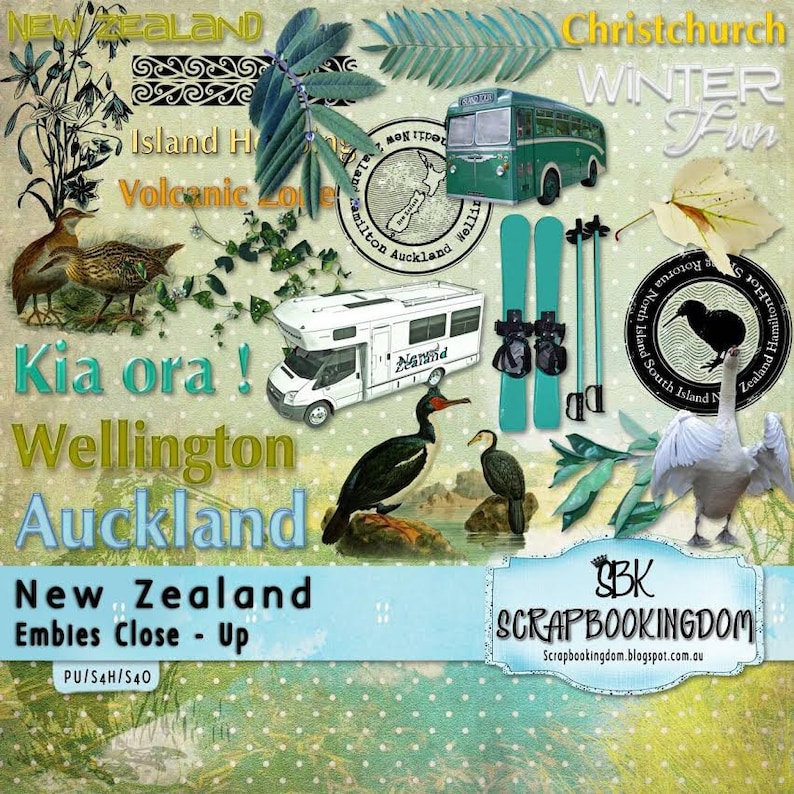 New Zealand Scrapbook Kit Kiwi Maori Pattern Motor Home Etsy Australia
