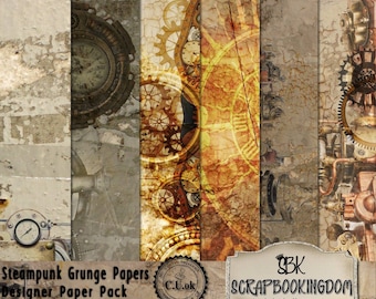 Steampunk Grunge CU Paper pack