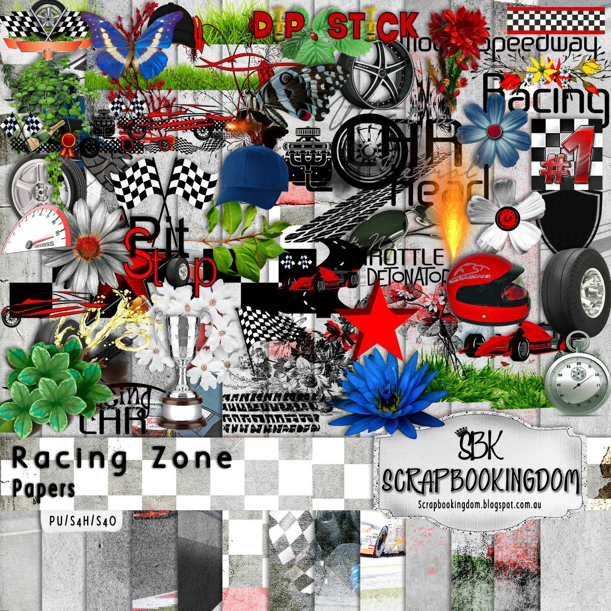 Car Racing Scrapbook Kit RACING ZONE Realistic Etsy Australia