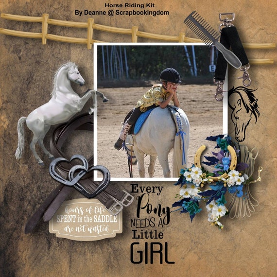 Horse Scrapbook Kit for Girls  Equestrian DIY Scrapbooking Kit