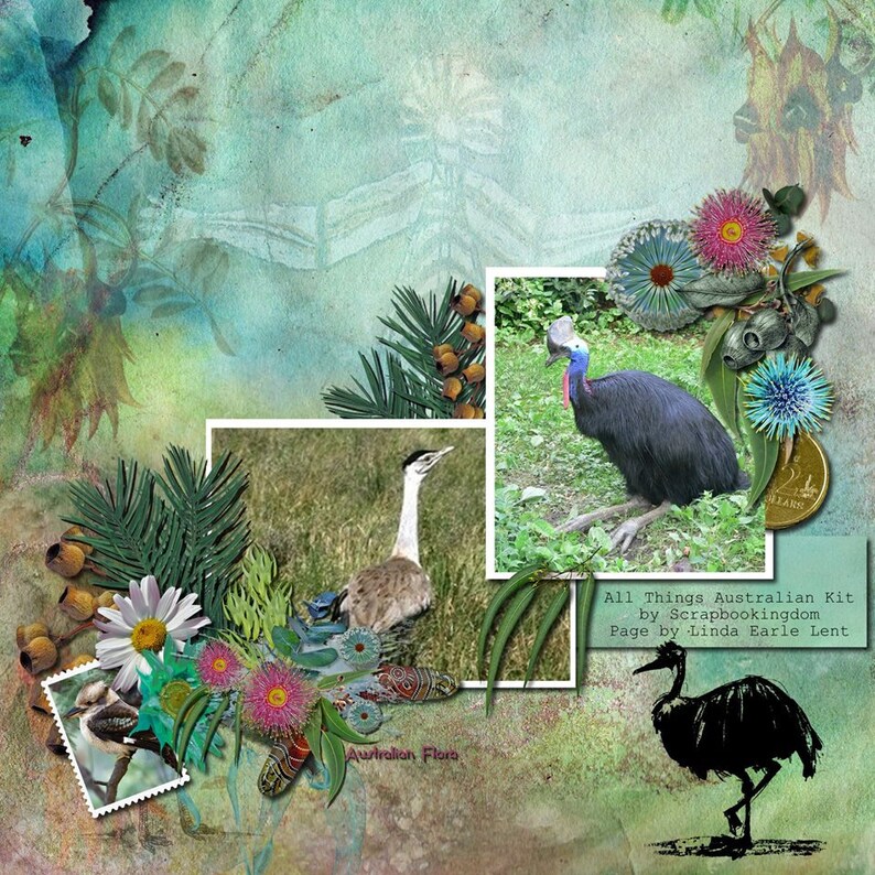Scrapbooking Kit All Things Australian. Dingo Koala Emu Etsy Australia