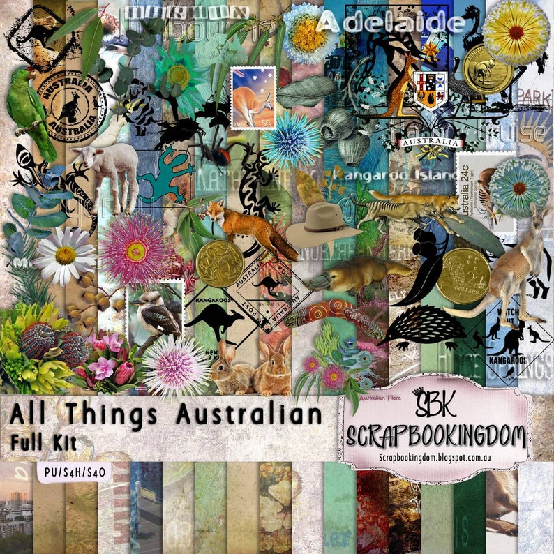 Scrapbooking Kit All Things Australian. Dingo Koala Emu Etsy Australia