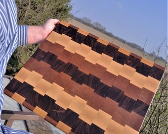Luxury end grain cutting board XXL Made in Germany! Black Walnut Hard Maple Ash Cherry