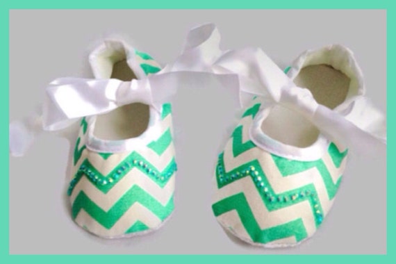 turquoise baby shoes