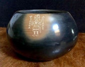 Large Grace Medicine Flower and Camilio Tafoya Santa Clara Pottery Sgraffito Bowl 6.5 D x 3.75 H Free Shipping