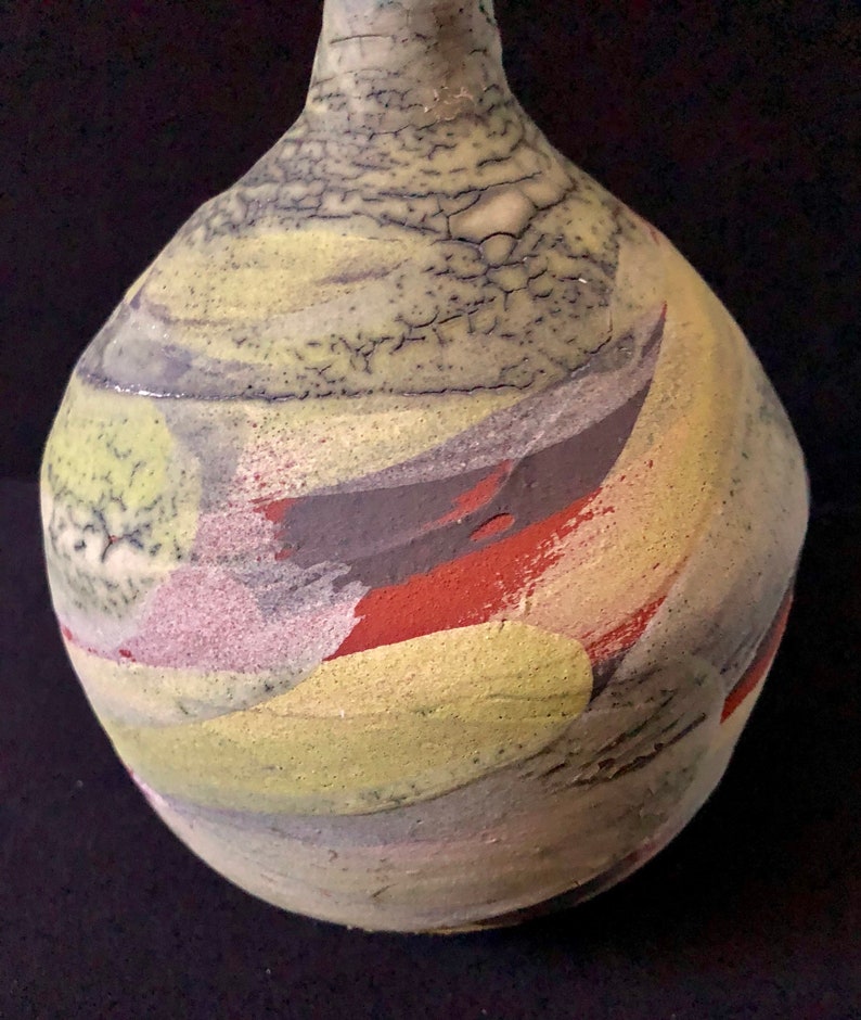 Nicholas Bernard Studio Art Pottery Earthenware Vase 10 Free Shipping