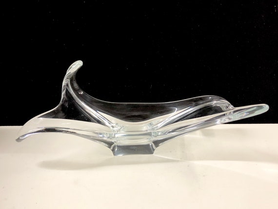 Vintage Mid Century Cofrac Art Verrier Clear Glass Bowl