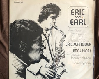 Earl "Fatha" Hines and Eric Schneider SIGNED Eric and Earl Jazz Album Vinyl LP Free Shipping