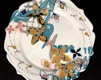 Christi Norman Studio Pottery Plate 8.5”W
