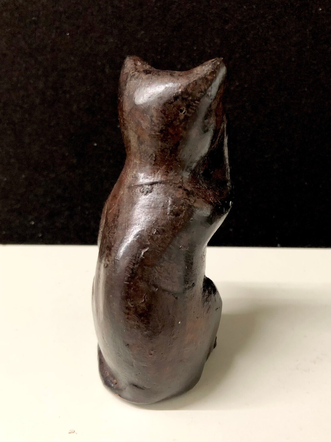 Vintage Bronze Cat Sculpture Figurine 4H Etsy