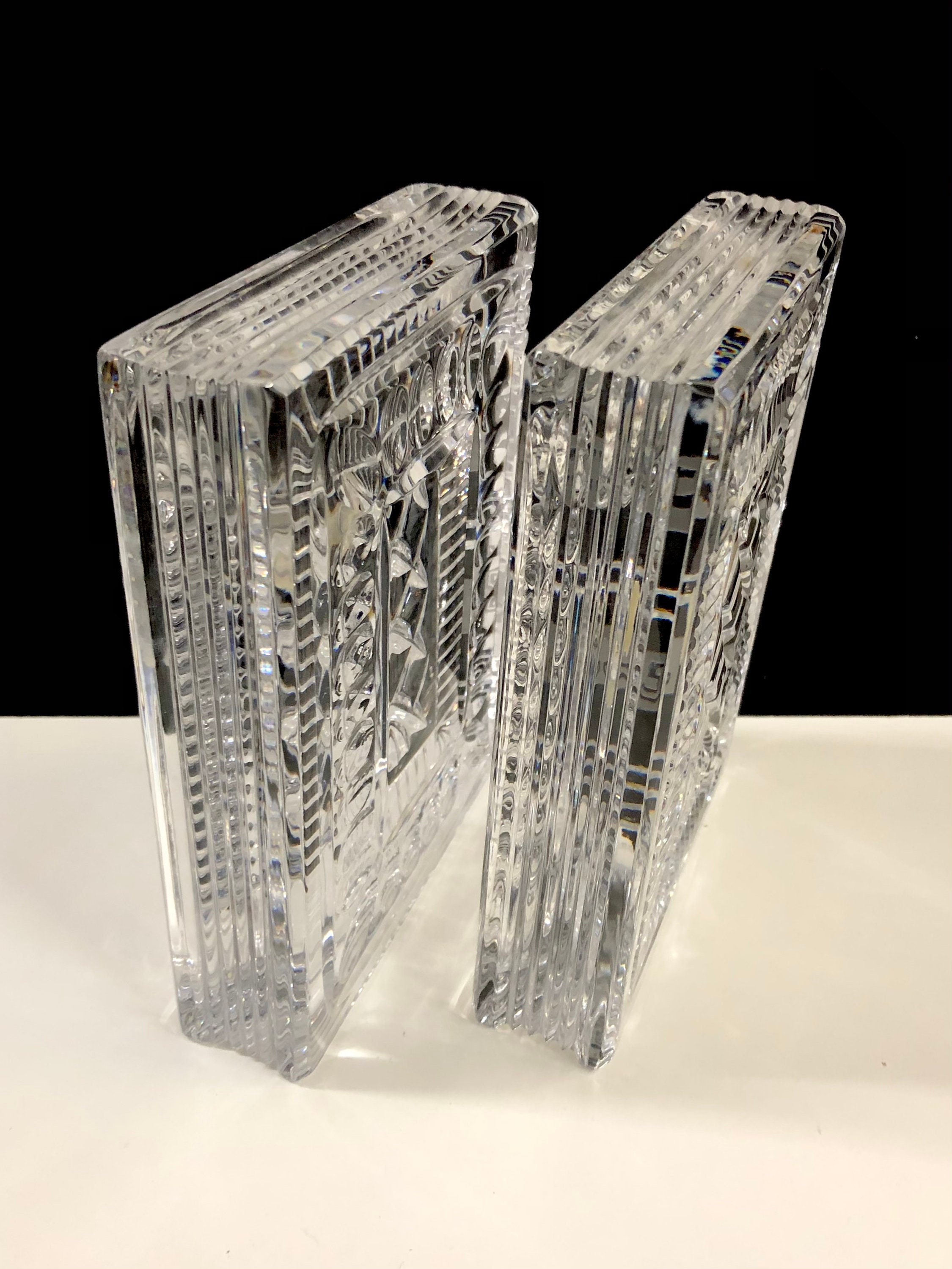 Waterford Crystal Book Bookends Free Shipping Etsy