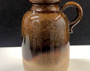 West German Brown Jug Vase Drip Glaze Mid Century Modern WGP