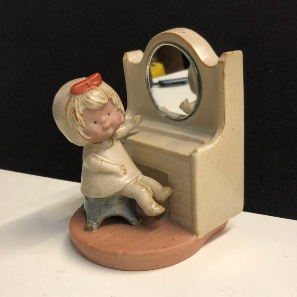 UCTCI Girl at Vanity Table Cabaret Music Box Vintage Mid Century Kitsch