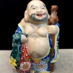 Vintage Japanese Kutani Hotei Sculpture 6”H Free Shipping